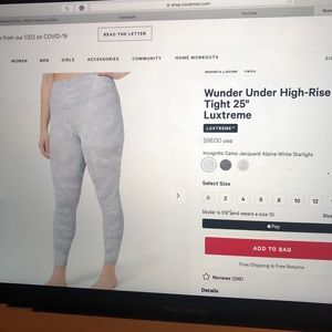 Lululemon wunder under high rise right 25” luxtreme leggings